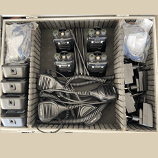 4 Stk. Hytera BD505 m. lader, cleartube Headsets & monofoner