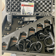 6 Stk. Hytera BD505 m. 6 plads lader, cleartube Headsets & monofoner